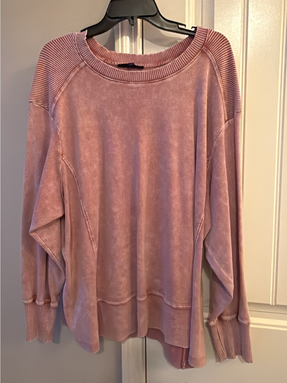 Jane and Delancey Blush Pink Oversized Crewneck Sweater